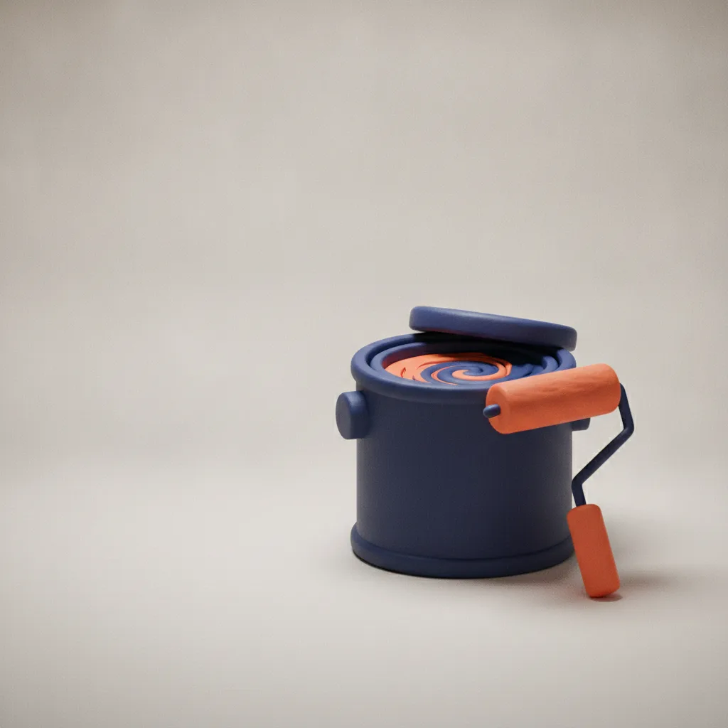 Clay paint can with a roller